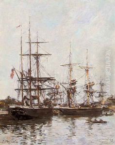 Trouville Harbor by Eugene Boudin