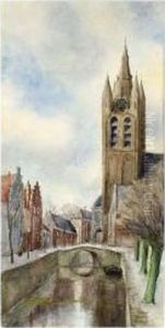 View Of The Oude Gracht And The Oude Kerk, Delft