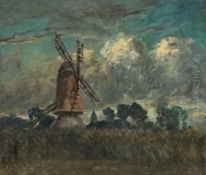 Landschaft Mit Windmuhle by Paul Vogler