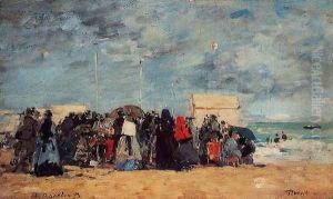 Trouville, Beach Scene VIII by Eugene Boudin