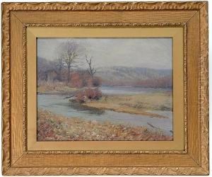 River Landscape by Louis Charles Vogt