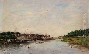 Entrance to the Port of Saint-Valery-sur-Somme by Eugene Boudin