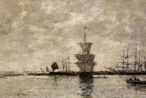 Le Havre, the Quarentine Basin by Eugene Boudin