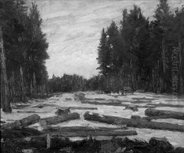 F. W. "holzarbeiter Auf Winterlicher
Lichtung". Sign. Und Bez. Munchen. Ol Auf Lwd. 90,5 X 74,5 Cm.
Rahmen - view 1