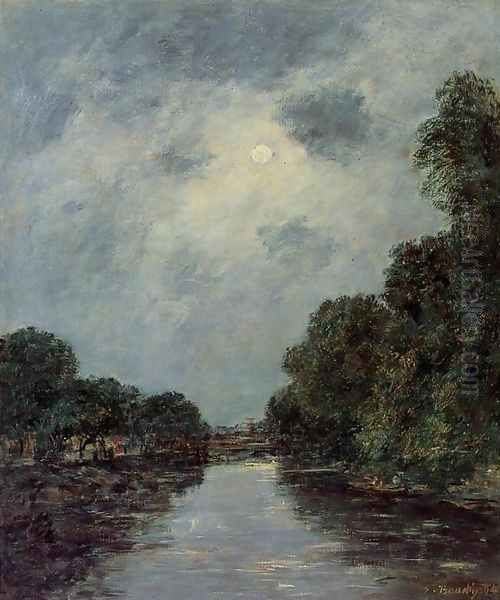 The Somme near D'Abbeville - Moonlight - view 1