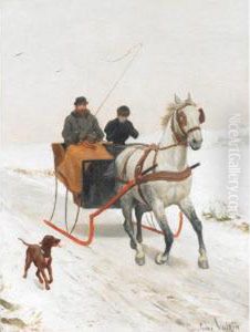 Winter Sleigh Ride by Jules Antoine Voirin