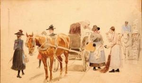 Scene De Rue A La Carriole - view 1