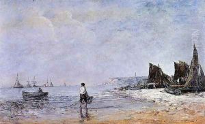 The Fisherman, Low Tide by Eugene Boudin