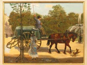 L Arroseuse Municipale Sur Le Cours Leopold A Nancy by Leon Joseph Voirin