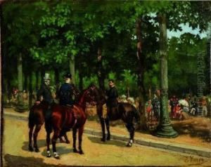 Cavaliers Et Amazone by Leon Joseph Voirin