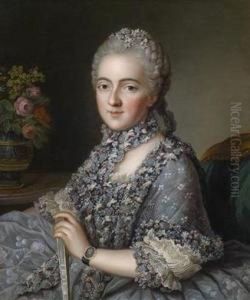 Portrait Of A Richly Dressed Lady by Guillaume Voiriot
