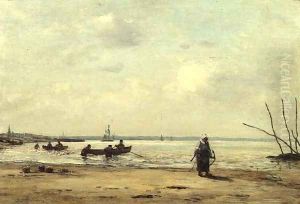Low Tide Near Honfleur c.1864-66 by Eugene Boudin