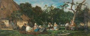 Honfleur, la ferme Saint Simeon by Eugene Boudin