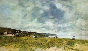 The Shore at Tourgeville by Eugene Boudin