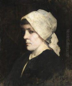 Young Woman In Profile by Nikolaos Vokos