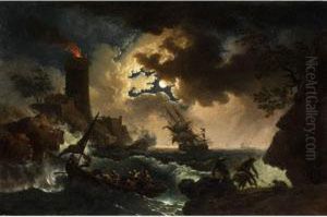 Nachtliches Marinestuck by Pierre-Jacques Volaire