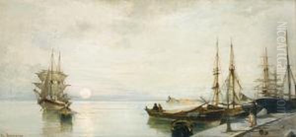 Sunset Over A Greek Port - view 1
