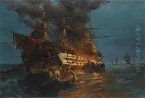 The Burning Of A Turkish Frigate