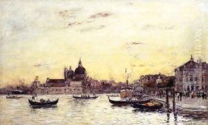 Venice, The Mole at the Entrance to the Grand Canal and the Salute by Eugene Boudin
