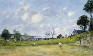 The Harvest near Trouville by Eugene Boudin