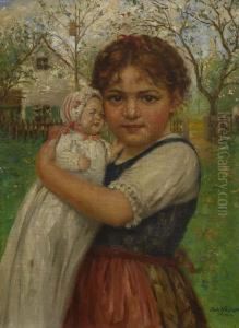 Madchen Mit Puppe. Madchen Mit Puppe.