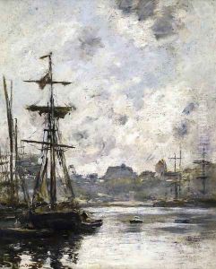 The Port, Fecamp by Eugene Boudin