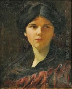 Portrait Of A Young Lady, Purportedly The Artist's Daughter by Stephen A. Douglas Volk