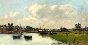 The Port of Trouville, High Tide 2 by Eugene Boudin