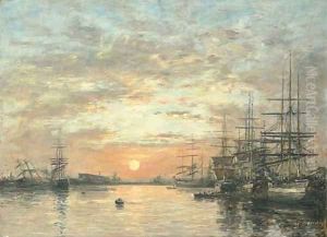 Le Havre Bassin de L'Eure by Eugene Boudin