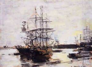 Vessel at Anchor outside of Venice by Eugene Boudin