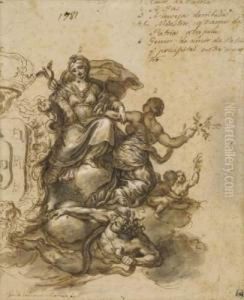 Projet D'allegorie Avec La Paix Foulant L'envie by Cyrillo Volkmar Machado