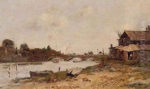 Bridge over the Touques at Deauville by Eugene Boudin