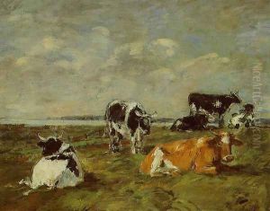 Cows near the Sea by Eugene Boudin