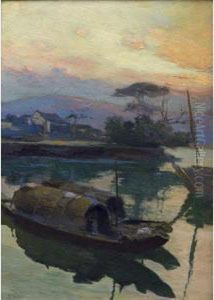 Les Jonques Au Soleil by Henry Emile Vollet