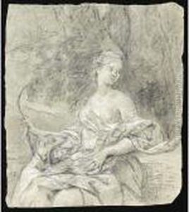 Three-quarter Length Study Of A Young Woman As Diana by Johannes Vollevens I