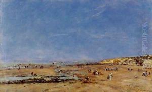 Trouville, Panorama of the Beach by Eugene Boudin