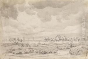 Wiesen Vor Hamburg by Adolph Friedrich Vollmer