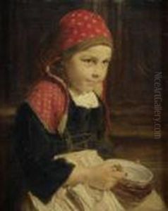 Portrait De Jeune Fille by Alexis Vollon