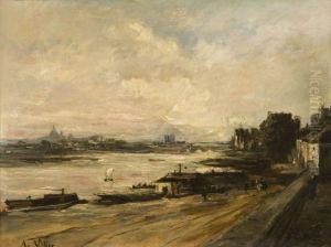 La Seine A Bercy by Antoine Vollon