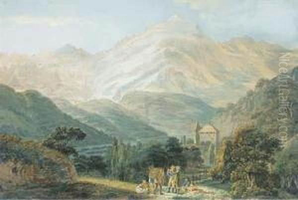 Vue Du Mont-blanc Avec Le Chateau De Sallanches Sur La Route De Cordon Au Premier Plan - view 1