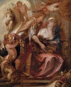 Meleager Ubergibt Atalante Das Haupt Des Kaledonischen Ebers by Pieter Crijnse Volmarijn