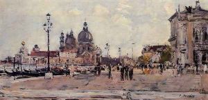 Pier in Venice by Eugene Boudin