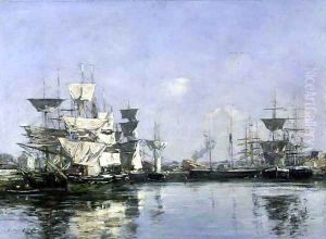 The Basin at Deauville c.1880-85 by Eugene Boudin