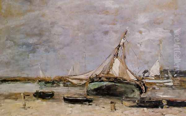 Trouville, the Jettys, Low Tide - view 1