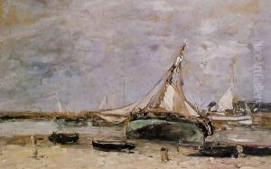 Trouville, the Jettys, Low Tide by Eugene Boudin