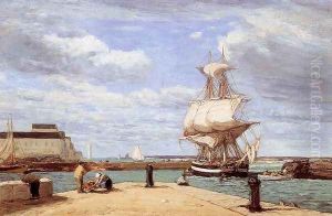 Honfleur, the Port by Eugene Boudin
