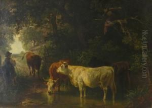 Cow Watering by Friedrich Johann Voltz