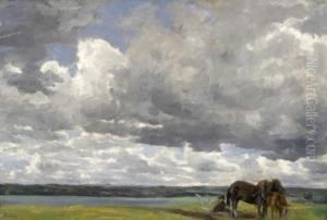 Herbststurm Am Starnberger See by Richard Voltz