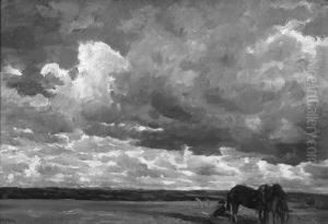 "landschaft Bei Aufziehendem Gewitter". Sign by Richard Voltz