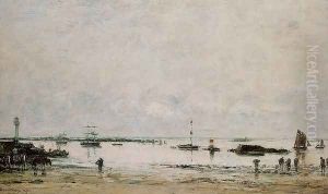 Portrieux, the Port, Low Tide by Eugene Boudin